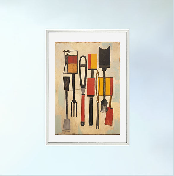 bbqのアートポスター銀フレームあり