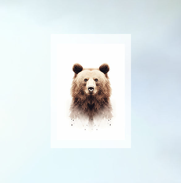熊のアートポスター原画のみ設置イメージ