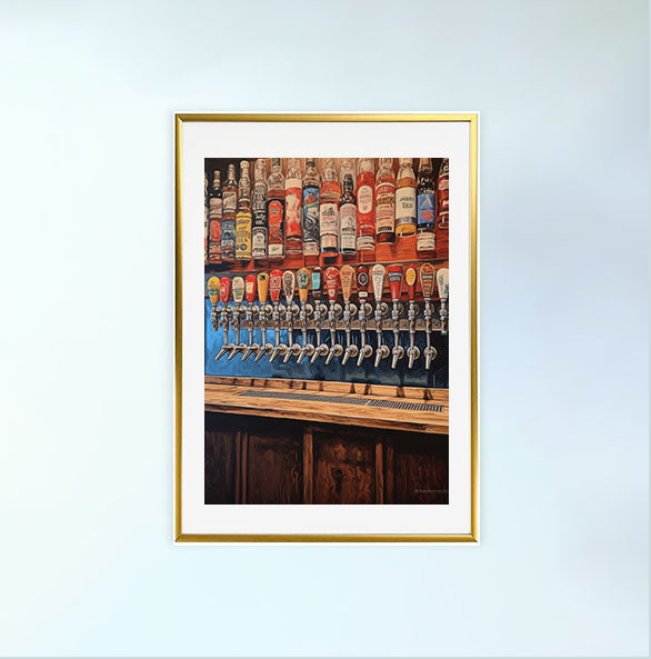 熊のアートポスター金フレームあり