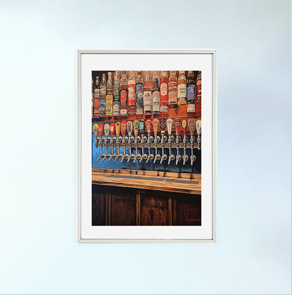 熊のアートポスター銀フレームあり