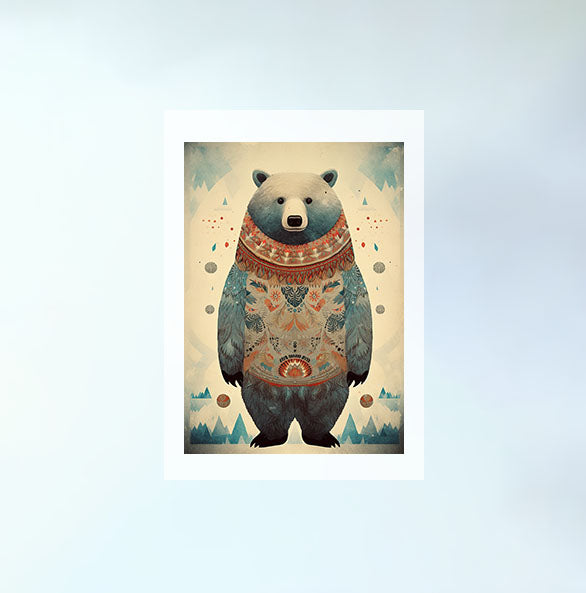 熊のアートポスター原画のみ設置イメージ