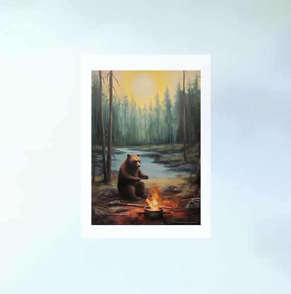 熊のアートポスター原画のみ設置イメージ