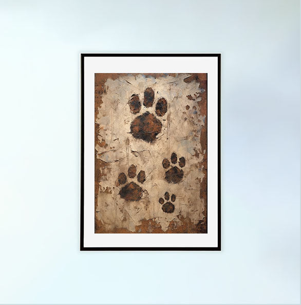 熊のアートポスター黒フレームあり