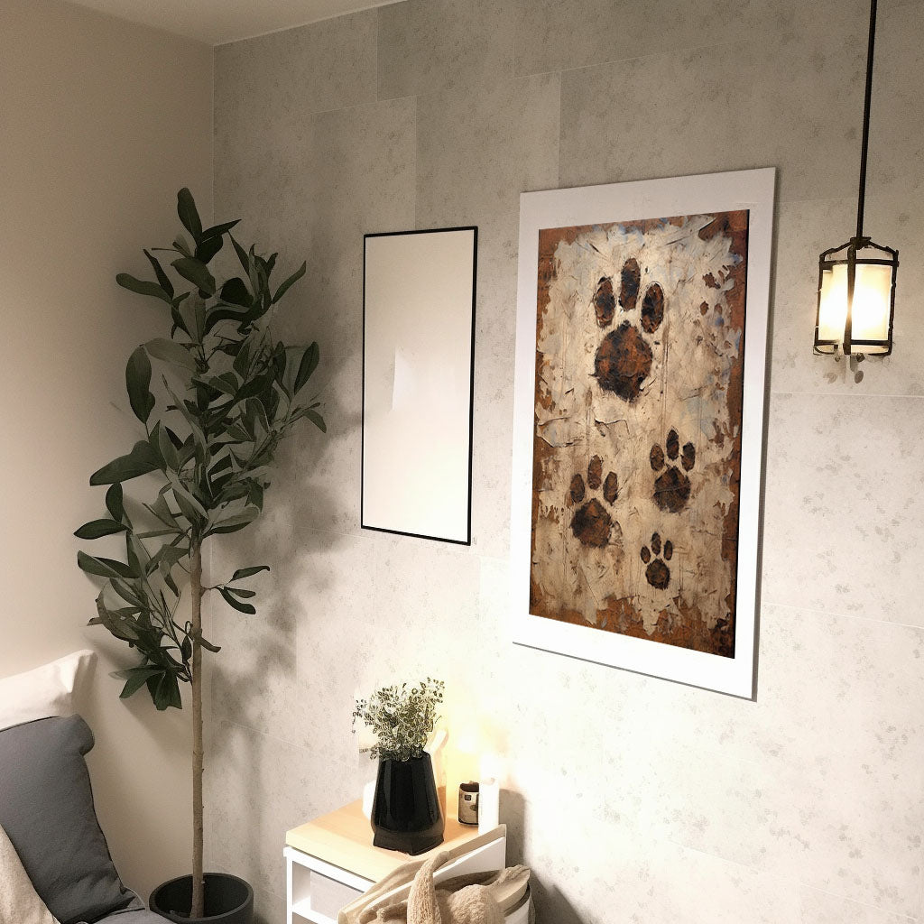 熊のアートポスター廊下配置イメージ