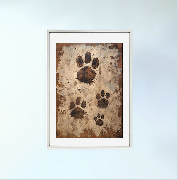 熊のアートポスター銀フレームあり