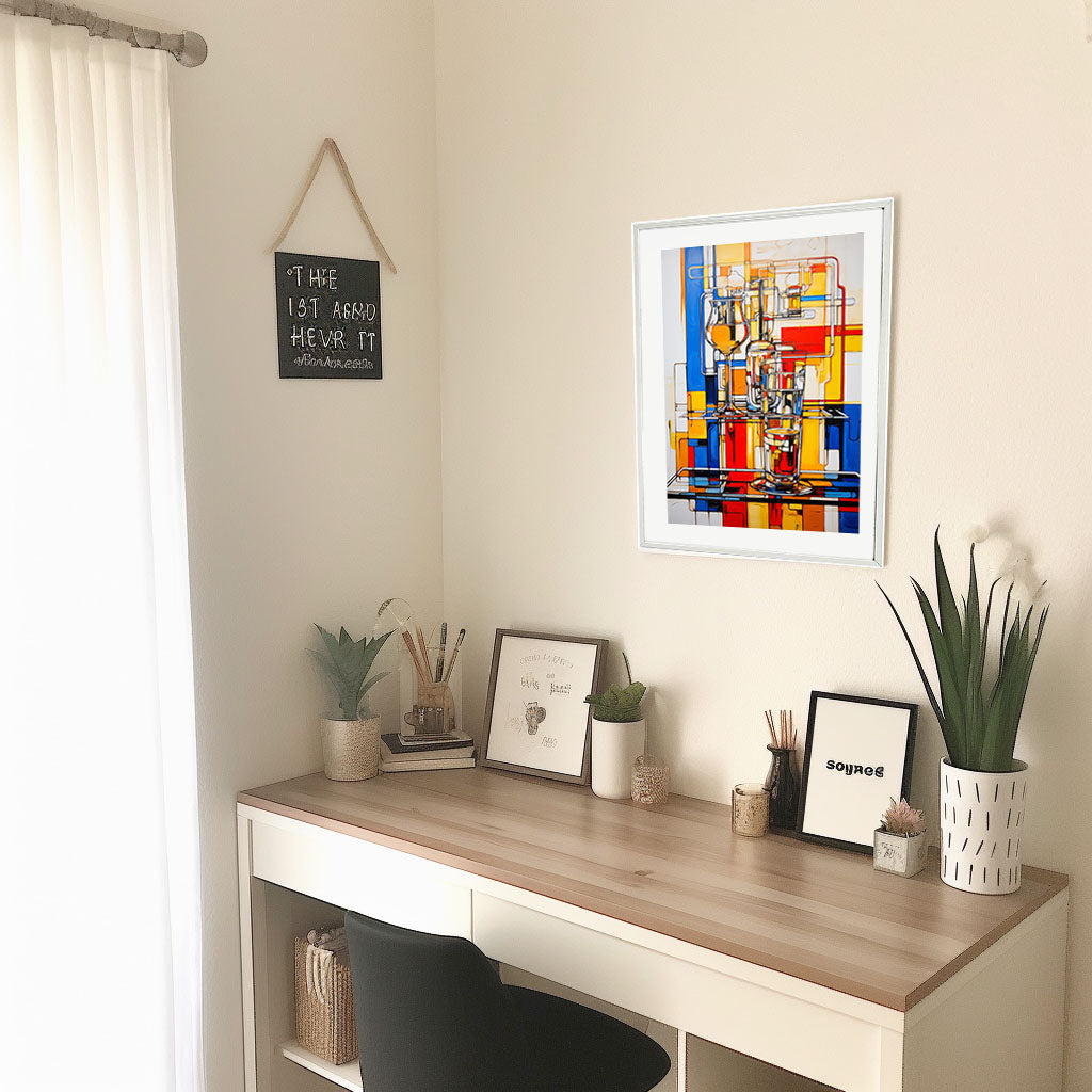 ビールのアートポスター机配置イメージ