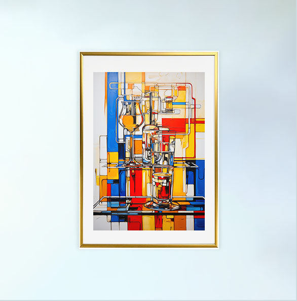 ビールのアートポスター金フレームあり