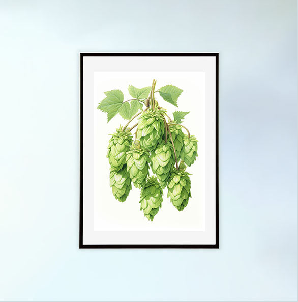 ビールのアートポスター黒フレームあり