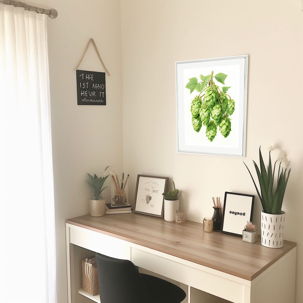 ビールのアートポスター机配置イメージ