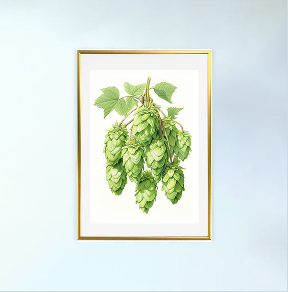 ビールのアートポスター金フレームあり