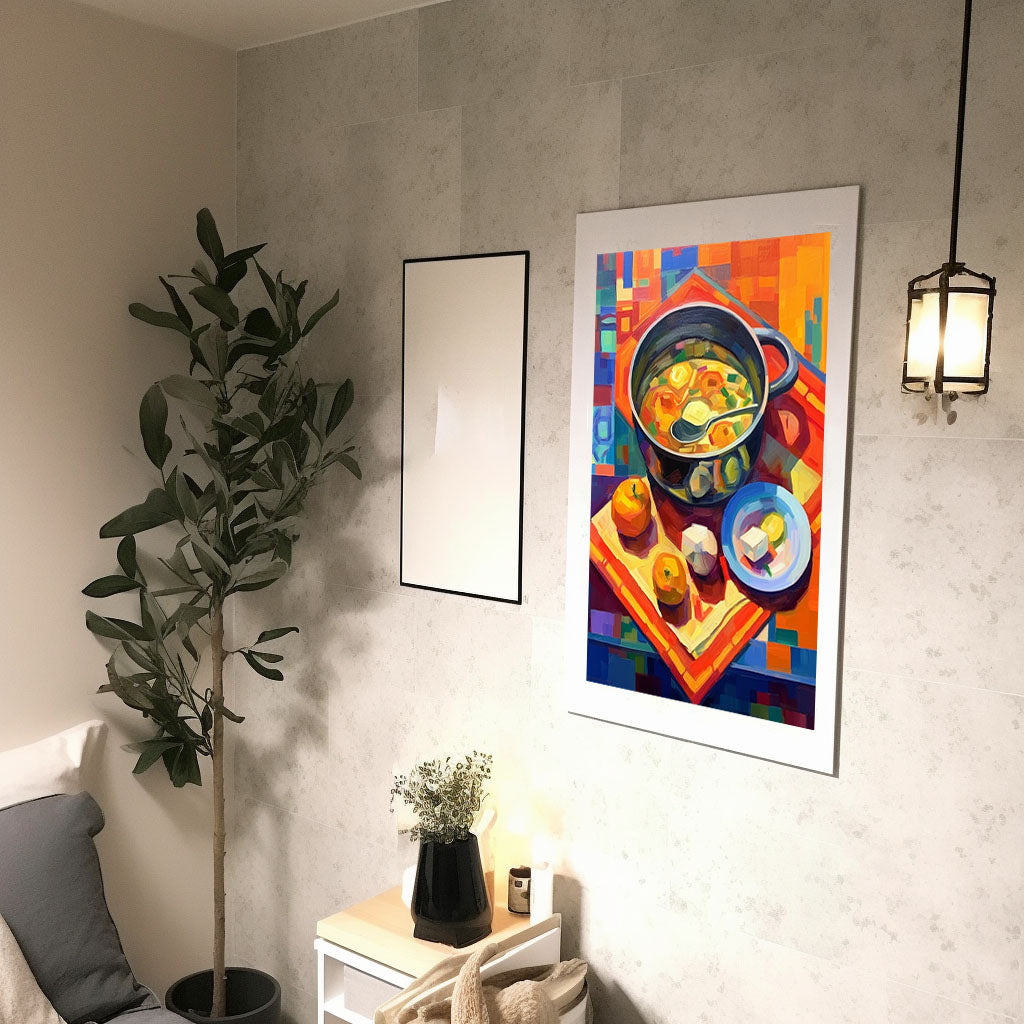 お弁当のアートポスター廊下配置イメージ