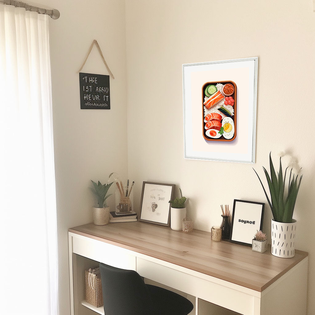 お弁当のアートポスター机配置イメージ