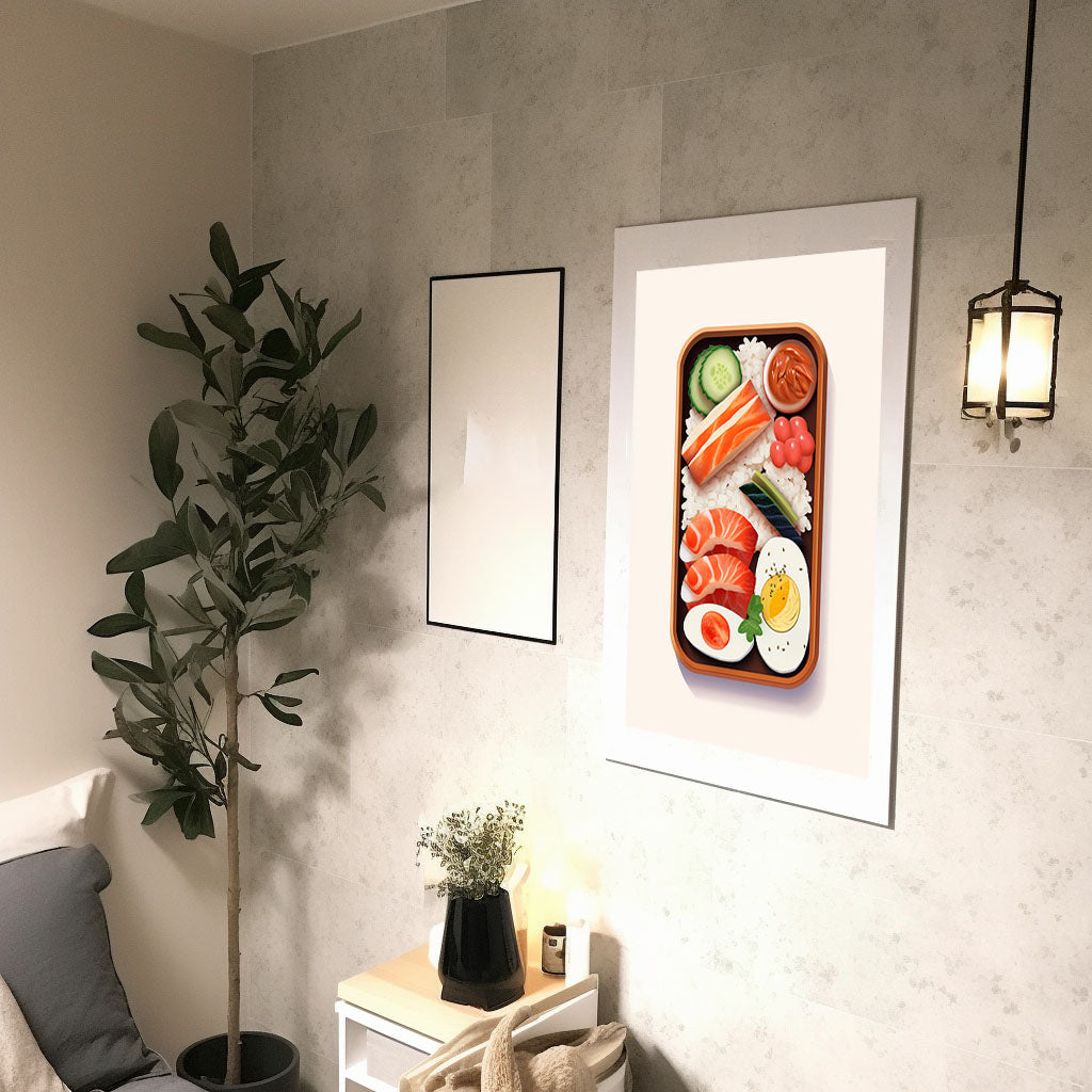 お弁当のアートポスター廊下配置イメージ