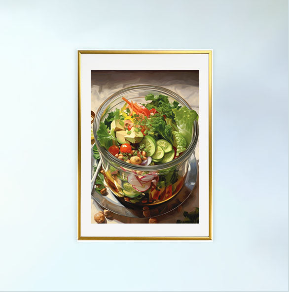 お弁当のアートポスター金フレームあり