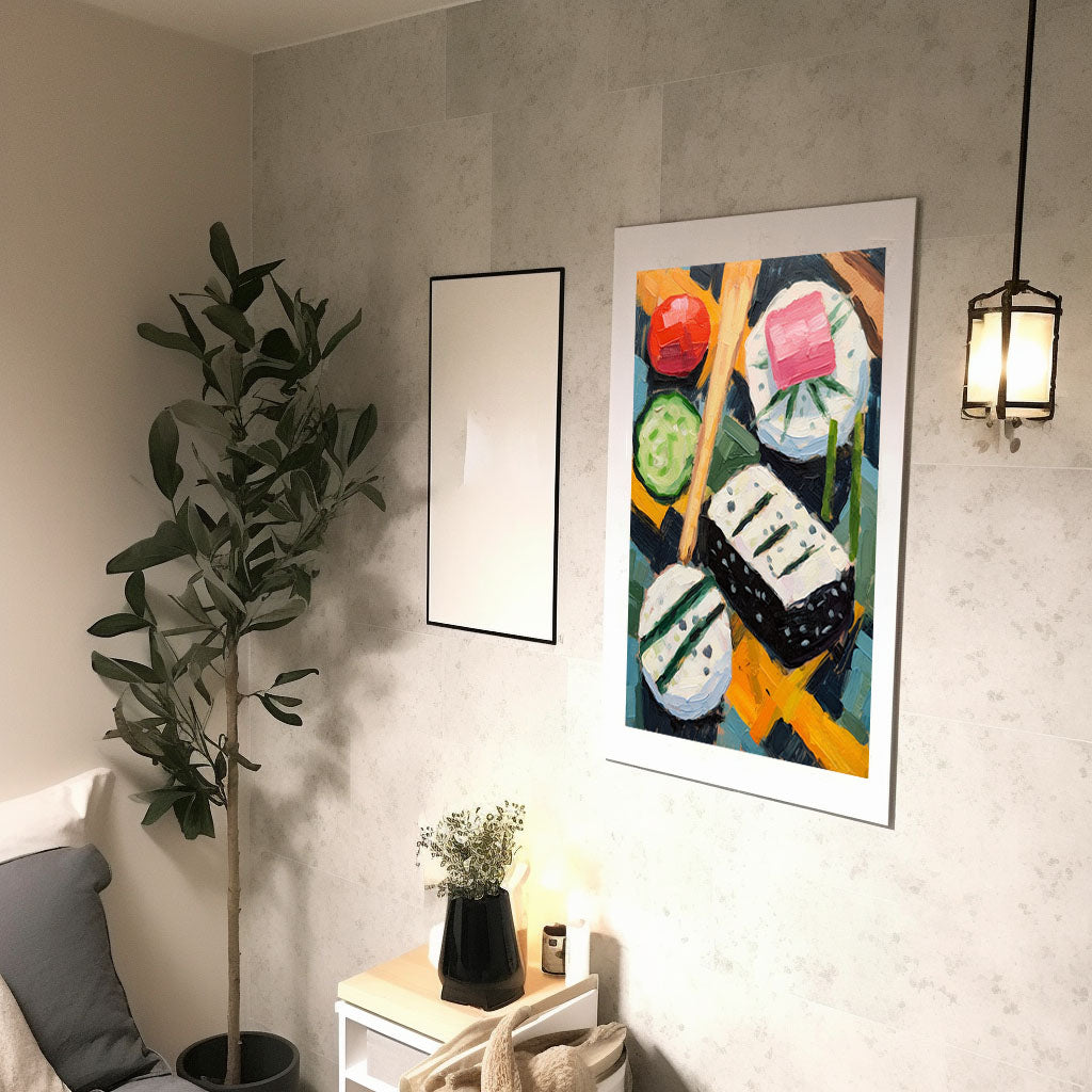 お弁当のアートポスター廊下配置イメージ