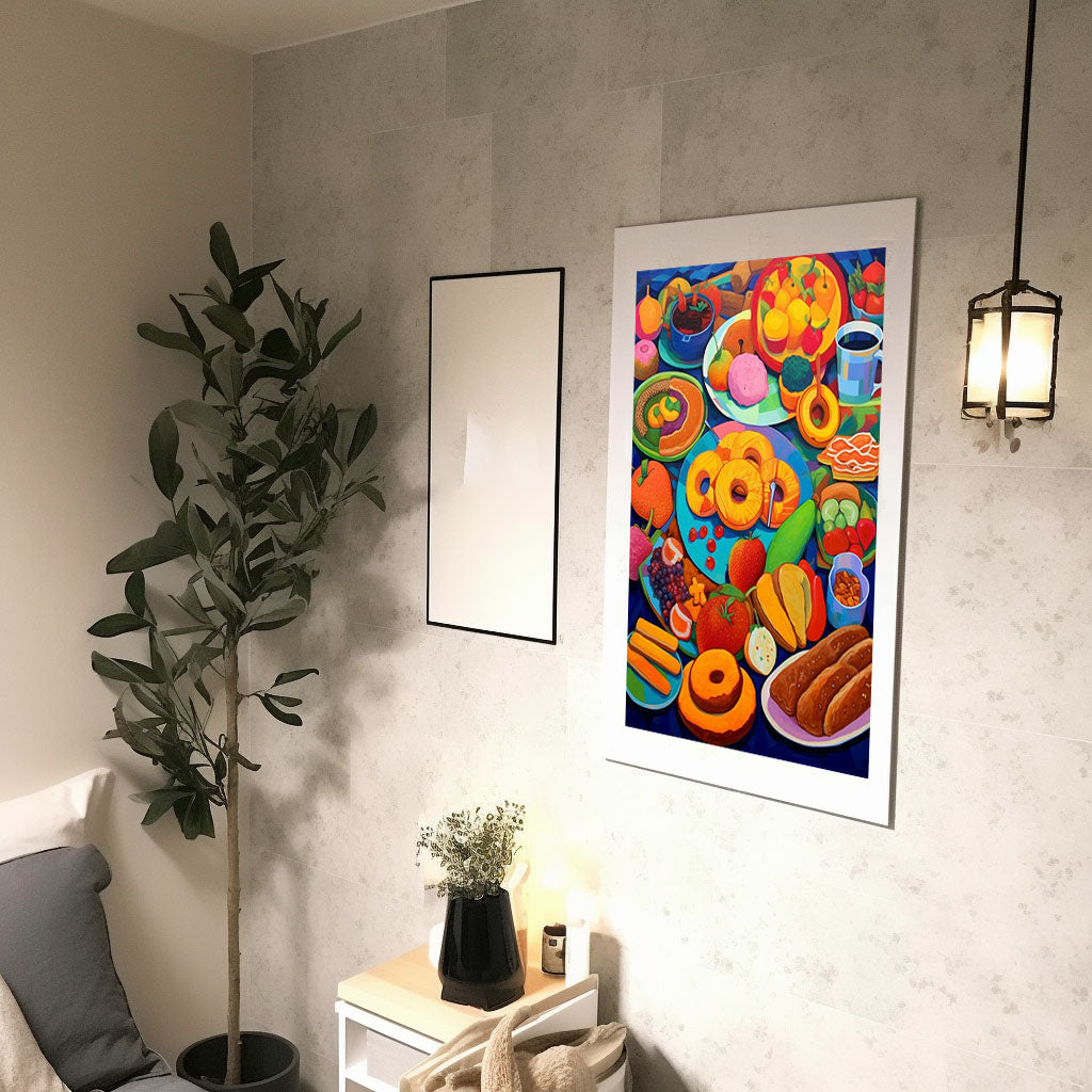 お弁当のアートポスター廊下配置イメージ