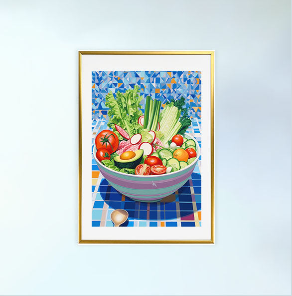 お弁当のアートポスター金フレームあり