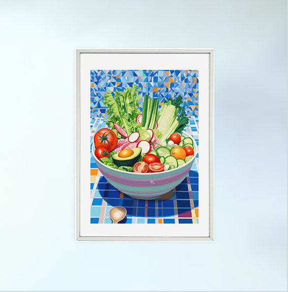 お弁当のアートポスター銀フレームあり