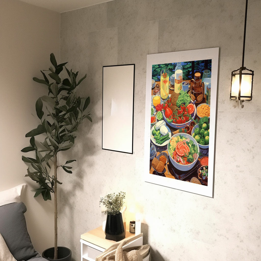 お弁当のアートポスター廊下配置イメージ