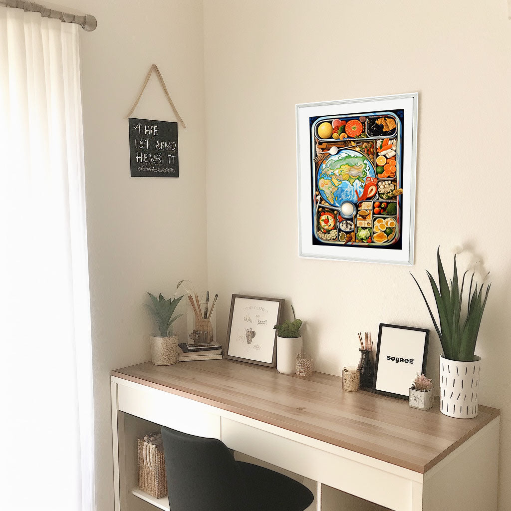 お弁当のアートポスター机配置イメージ