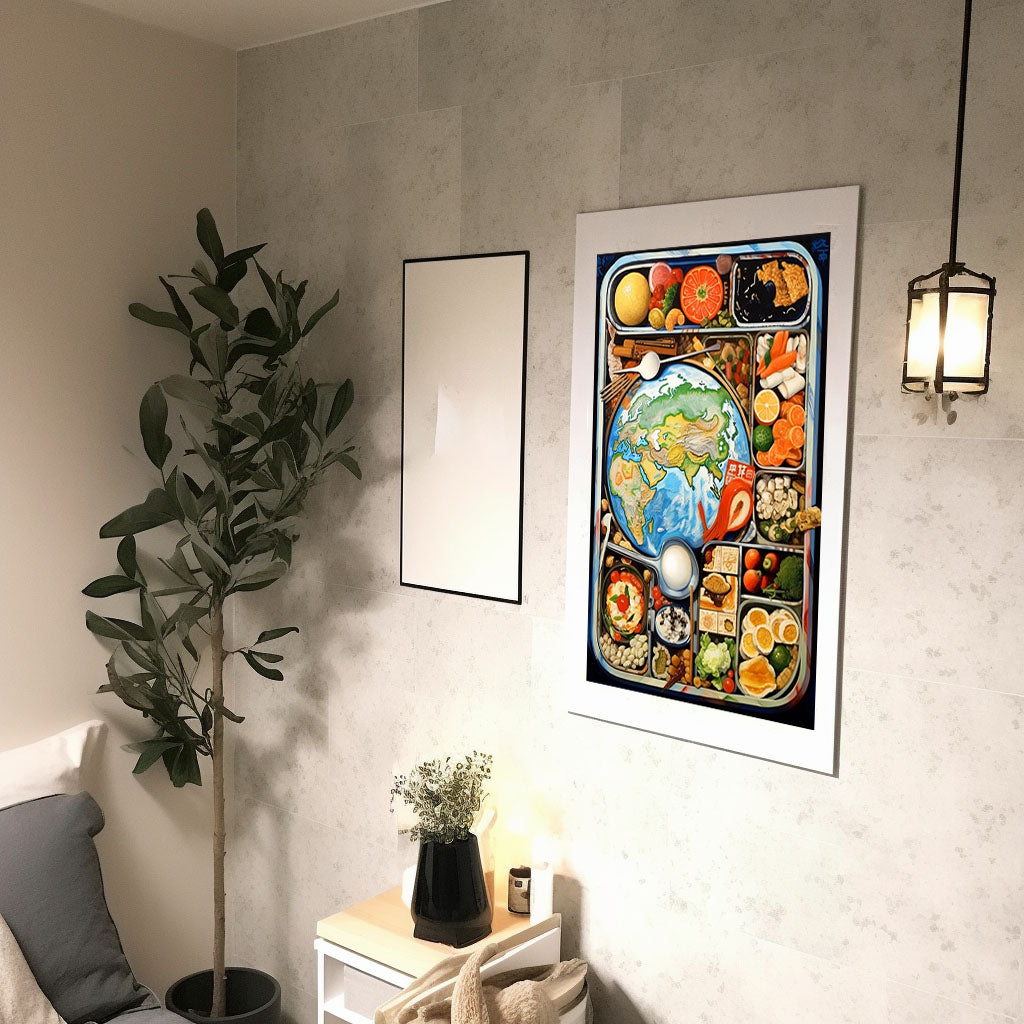 お弁当のアートポスター廊下配置イメージ