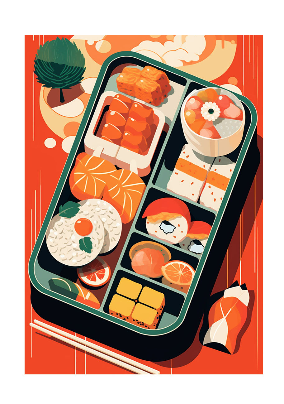 お弁当のアートポスター原画のみ