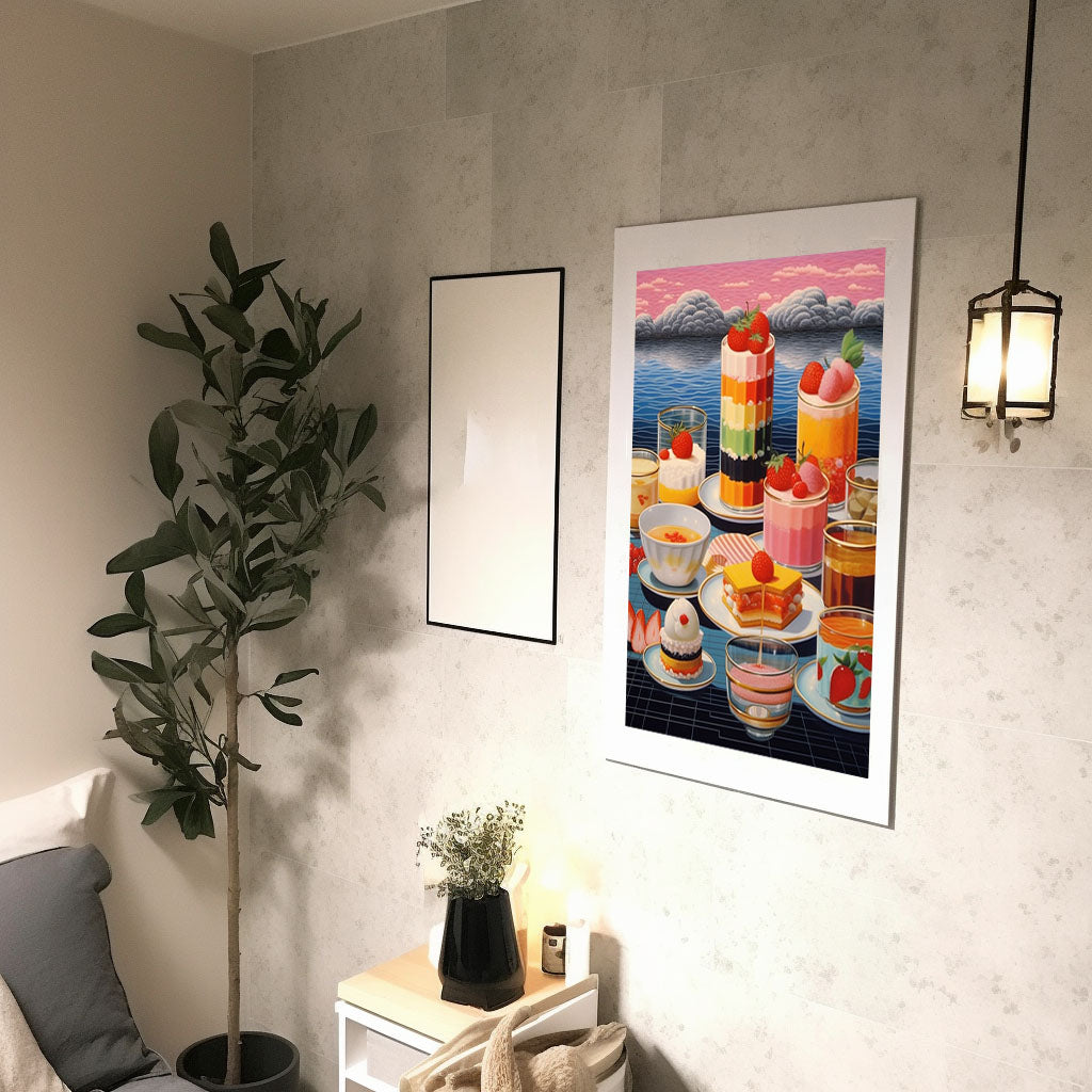 お弁当のアートポスター廊下配置イメージ