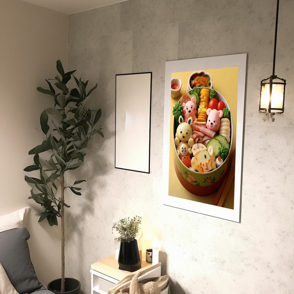 お弁当のアートポスター廊下配置イメージ