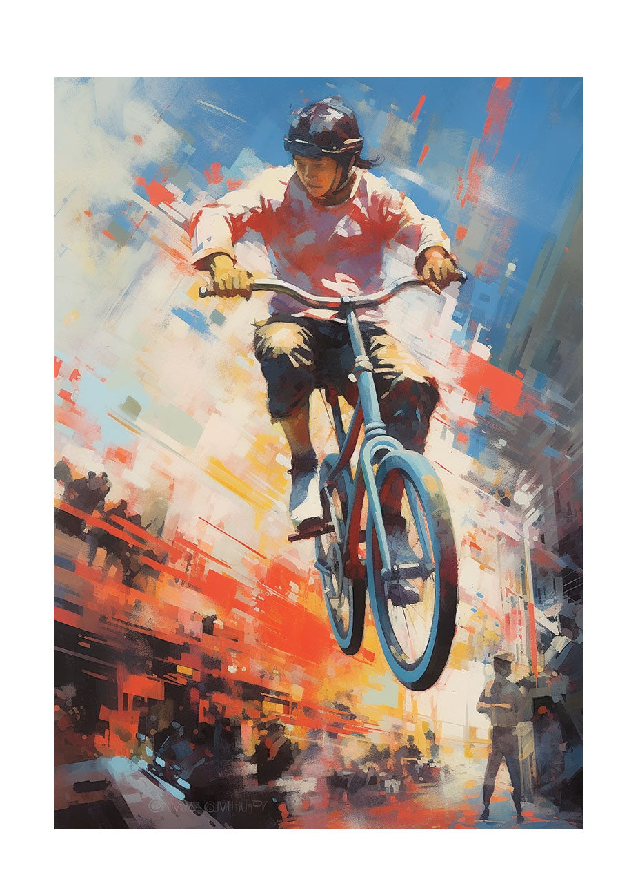 自転車のアートポスター原画のみ