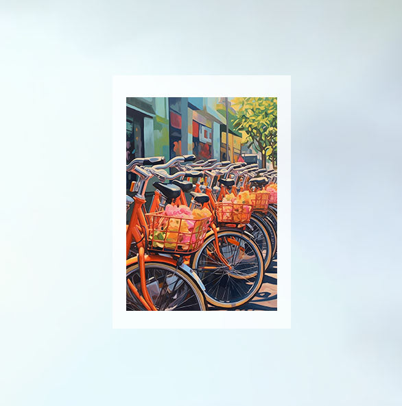 自転車のアートポスター原画のみ設置イメージ