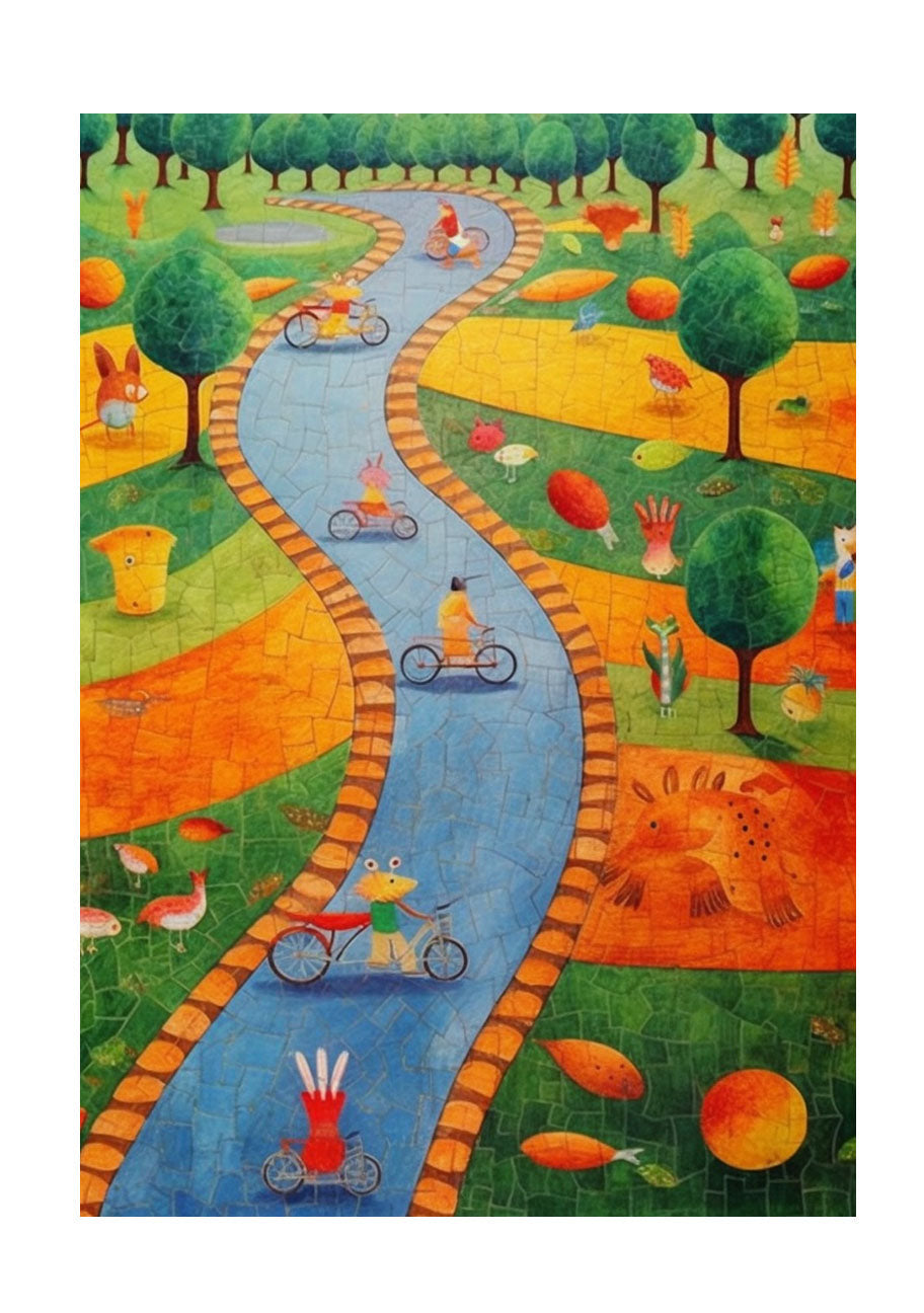 自転車のアートポスター原画のみ