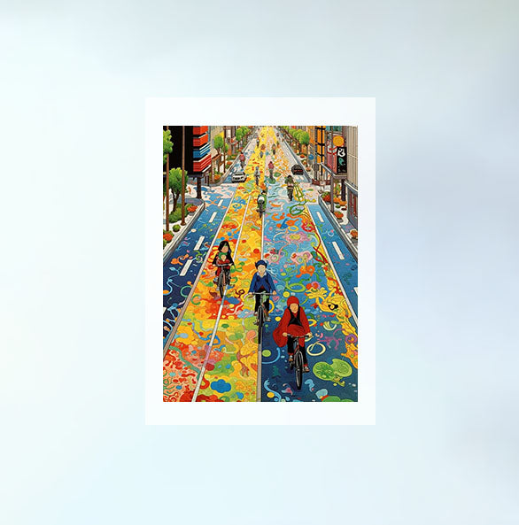 自転車のアートポスター原画のみ設置イメージ