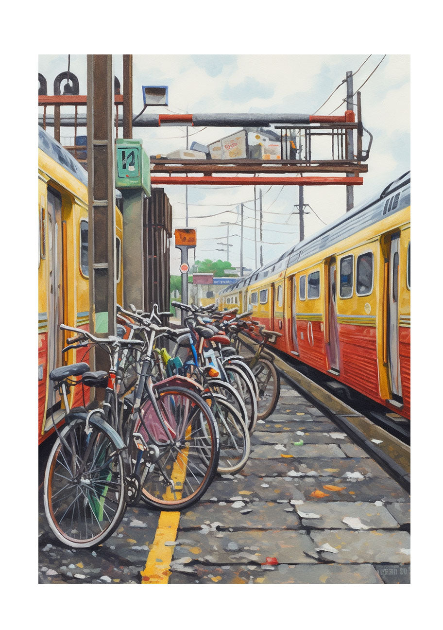自転車のアートポスター原画のみ