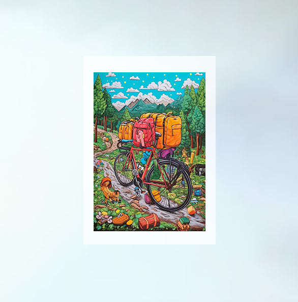 自転車のアートポスター原画のみ設置イメージ