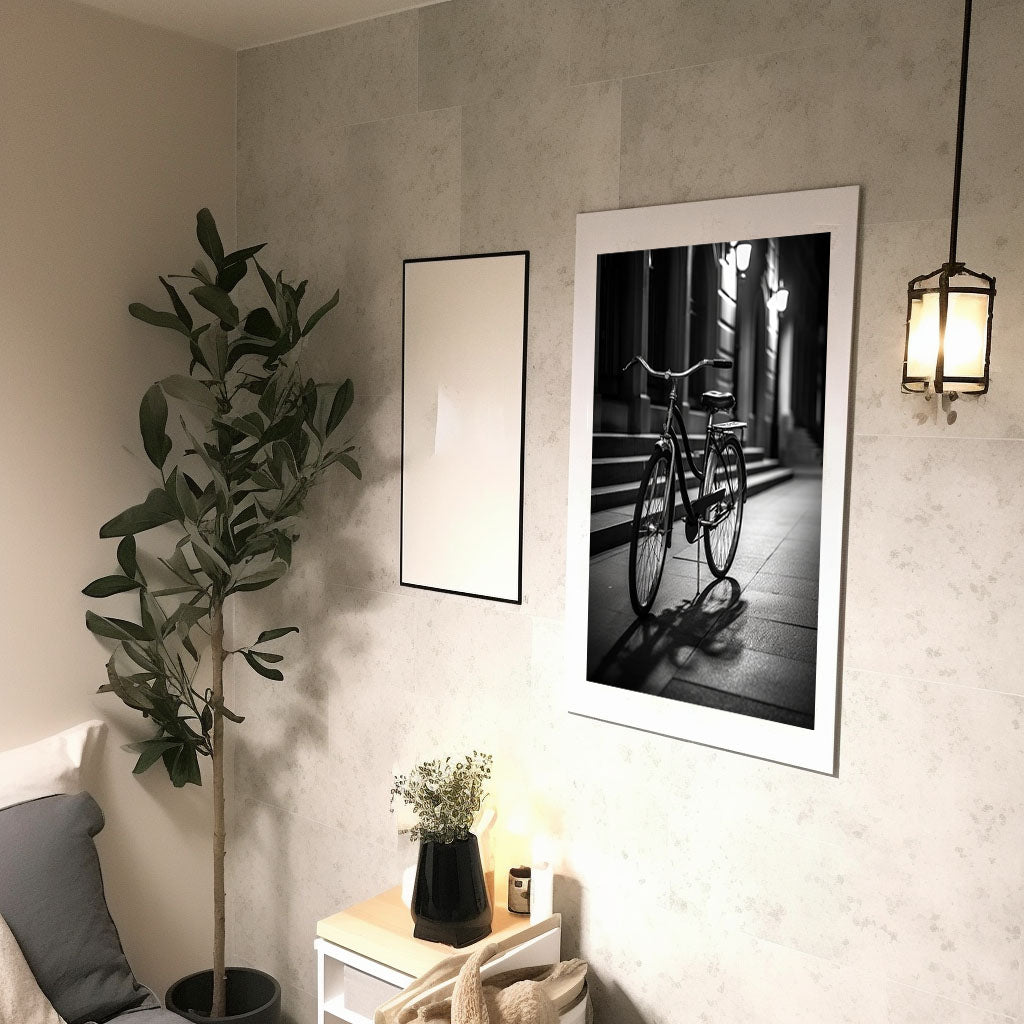 自転車のアートポスター廊下配置イメージ