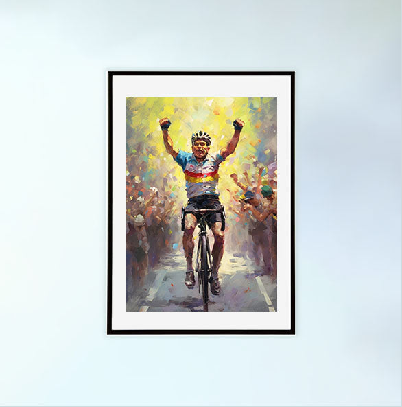 自転車のアートポスター黒フレームあり