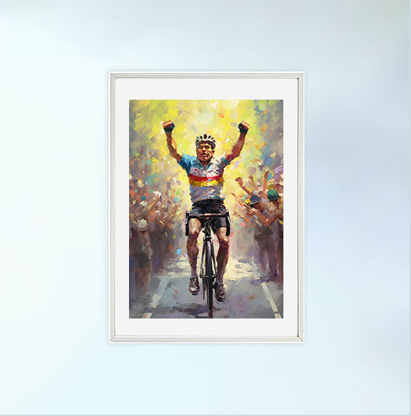 自転車のアートポスター白フレームあり