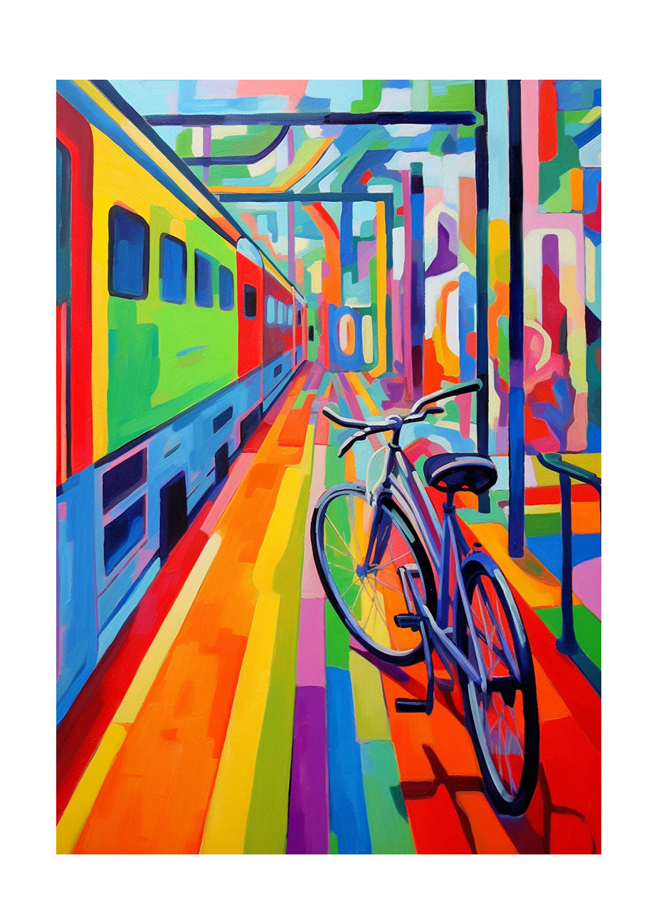 自転車のアートポスター原画のみ