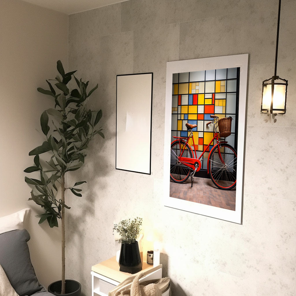自転車のアートポスター廊下配置イメージ
