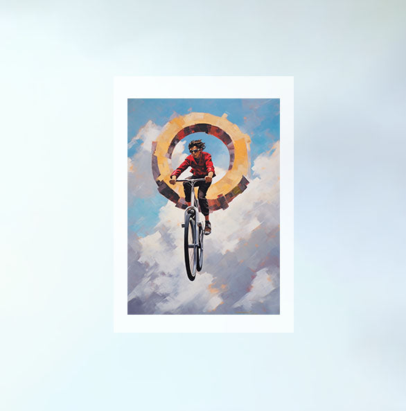 自転車のアートポスター原画のみ設置イメージ