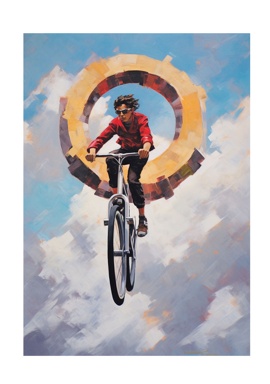 自転車のアートポスター原画のみ