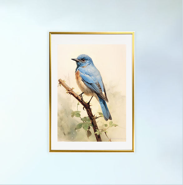 鳥のアートポスター金フレームあり
