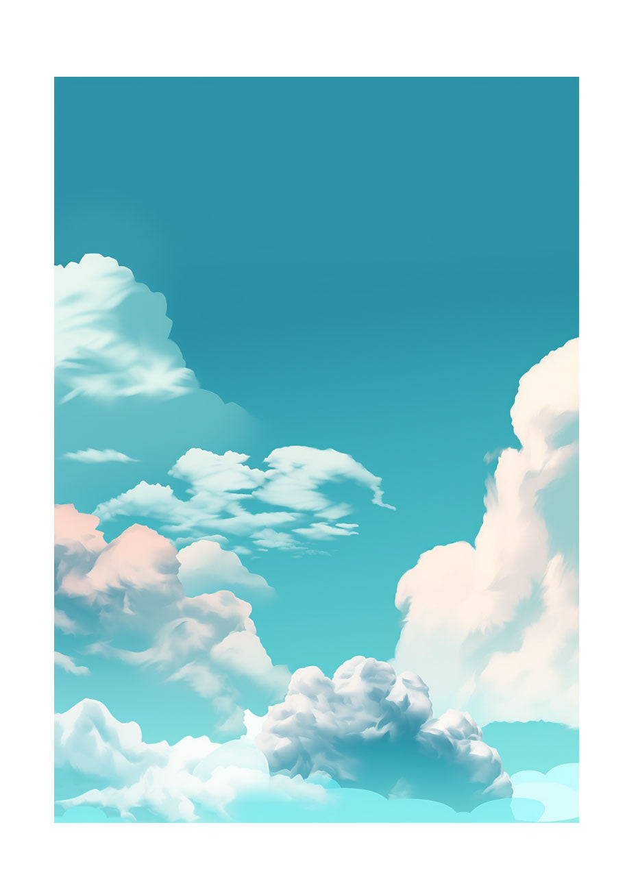 青い空のアートポスター原画のみ