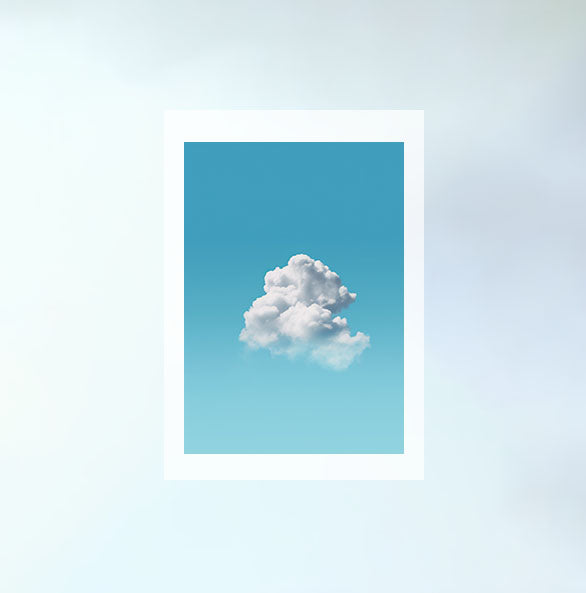 青い空のアートポスター原画のみ設置イメージ