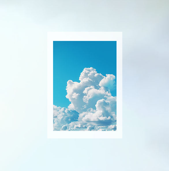 青い空のアートポスター原画のみ設置イメージ