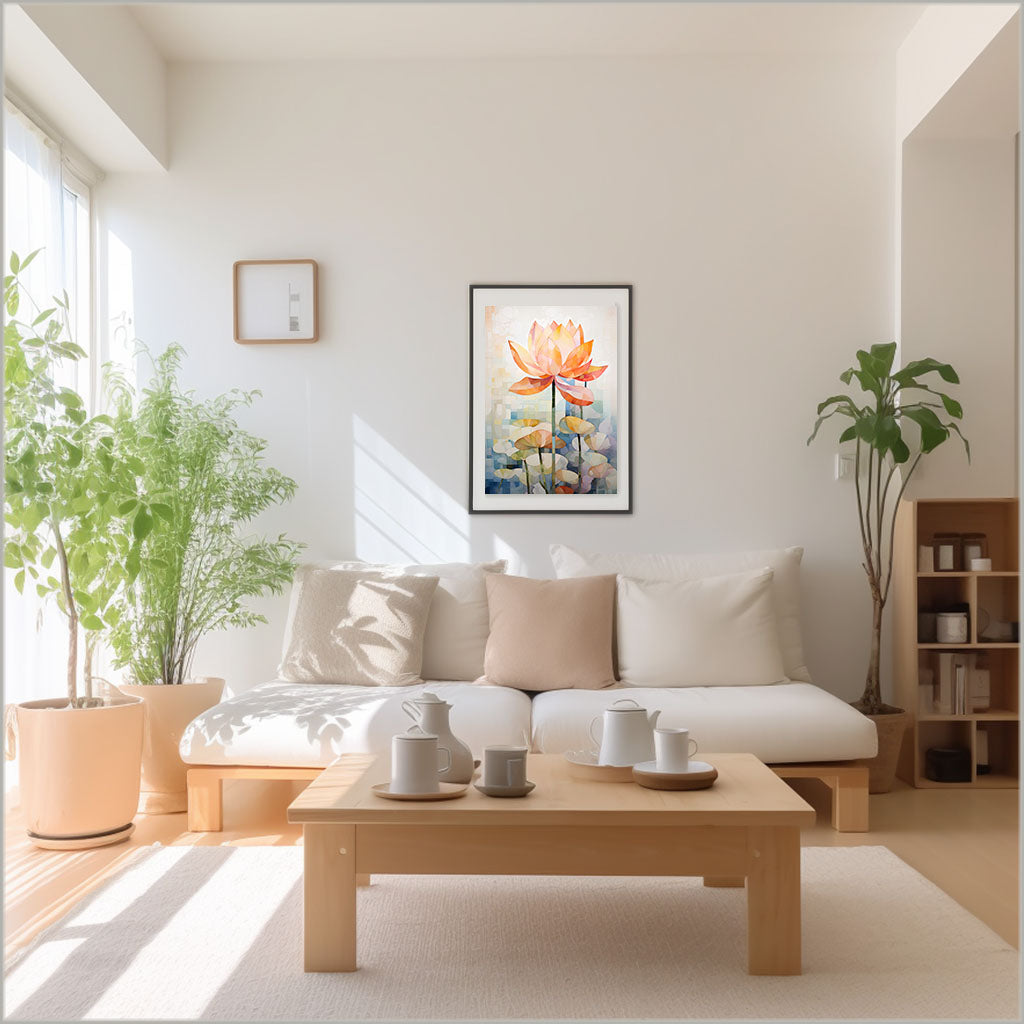 ボタニカルのアートポスター:botanical_6da4 / 植物__のポスター画像リビングに設置したイメージ