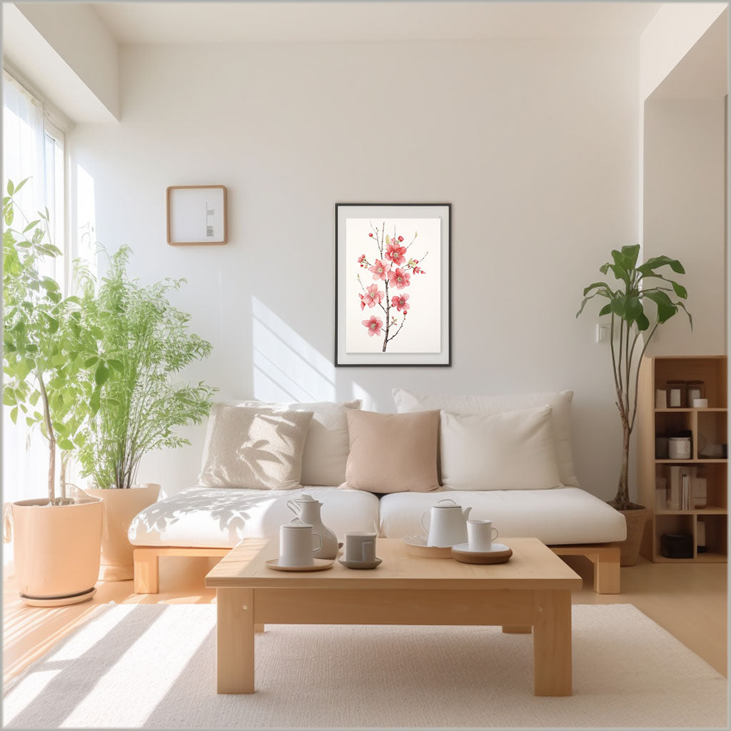 ボタニカルのアートポスター:botanical_9f58 / 植物__のポスター画像リビングに設置したイメージ