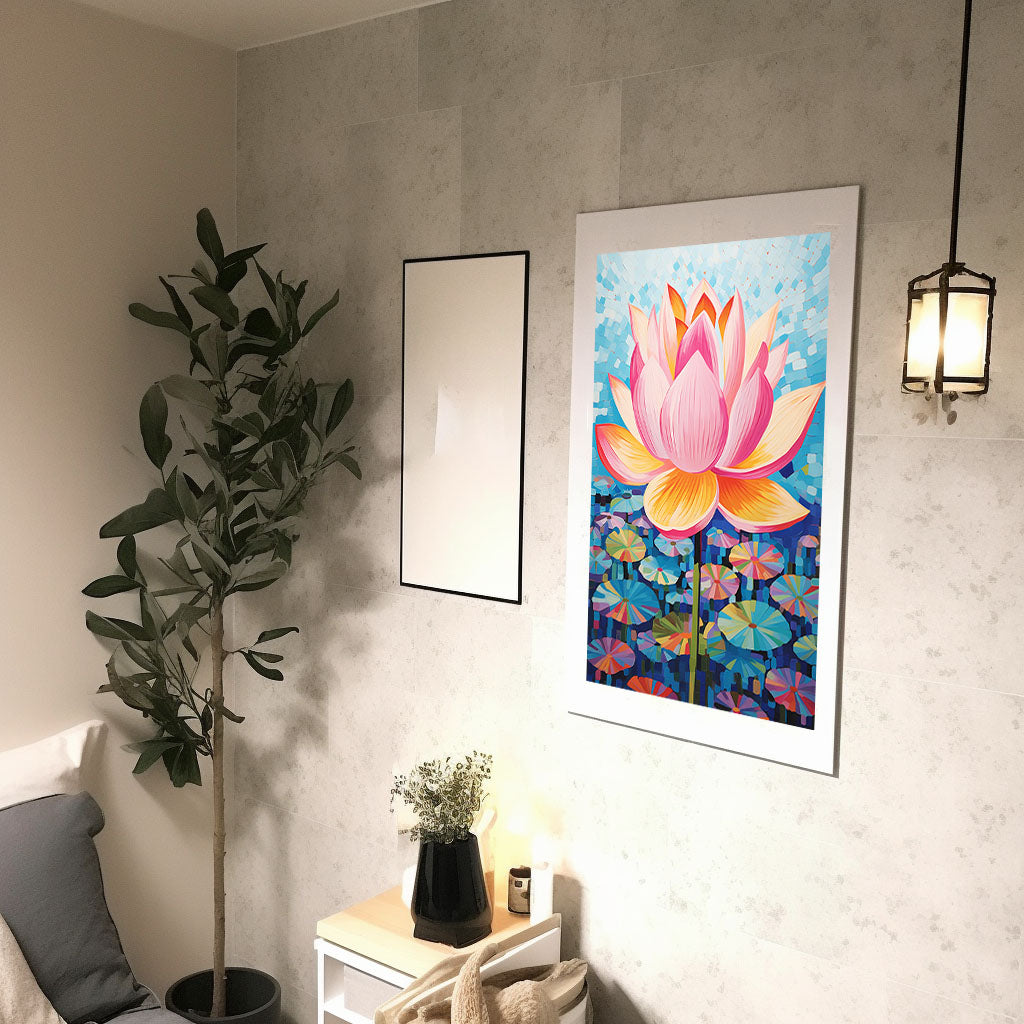 ボタニカルのアートポスター:botanical_e5e9 / 植物__のポスター画像廊下に設置したイメージ