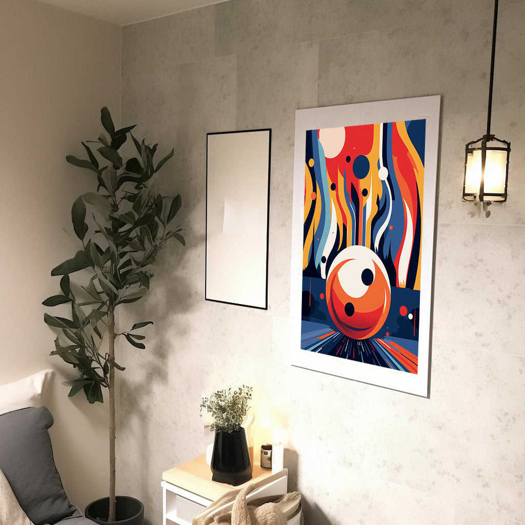 ボウリングのアートポスター:bowling_87fb / 抽象画_ポップ_スポーツ・フィットネス__のポスター画像廊下に設置したイメージ