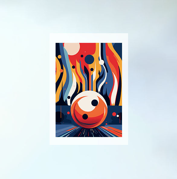 ボウリングのアートポスター:bowling_87fb / 抽象画_ポップ_スポーツ・フィットネス__のポスター画像フレーム無しの設置イメージ